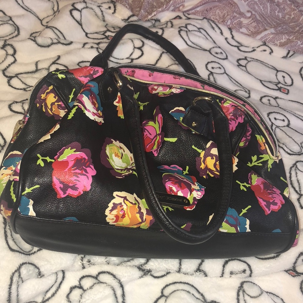 Betsey Johnson black floral purse